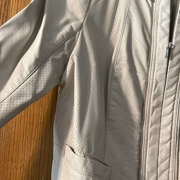 Cream Faux Leather Jacket - Picture 6 of 8